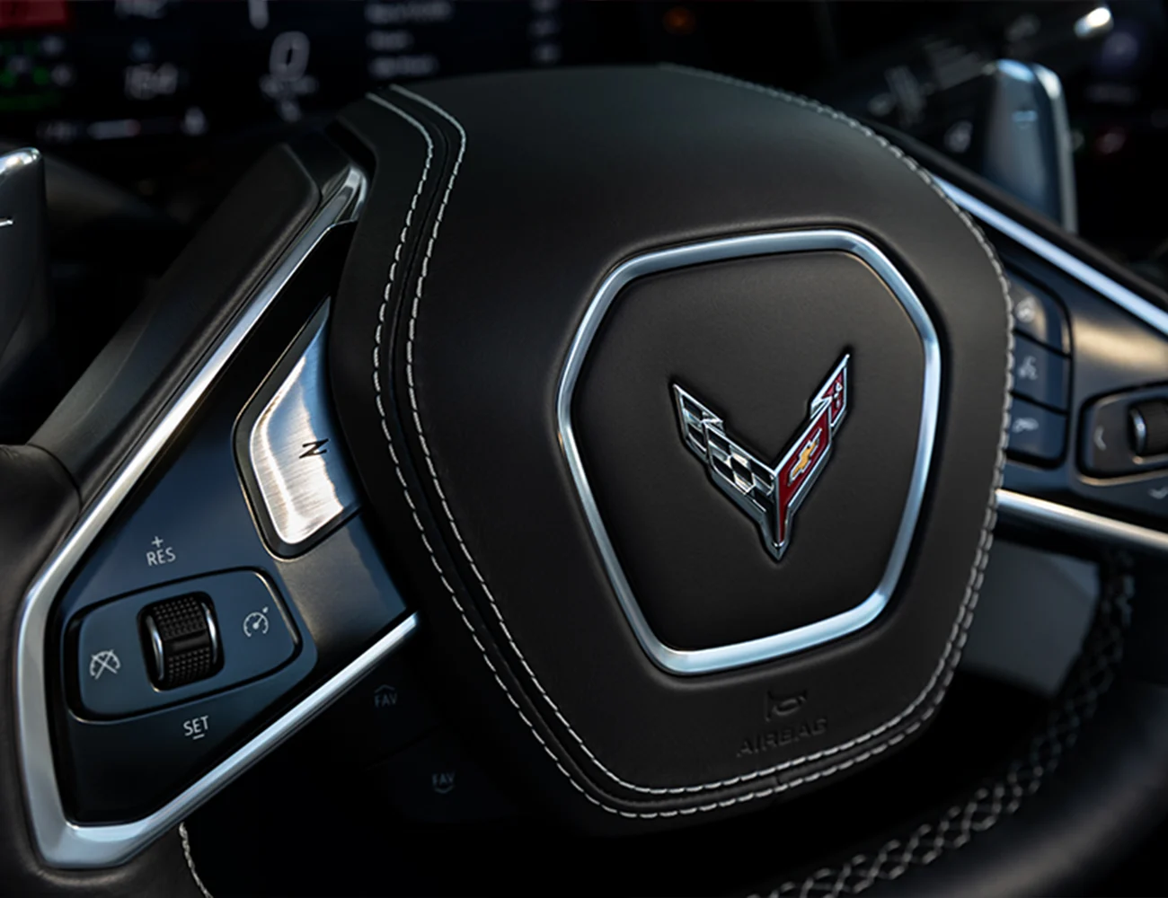 Corvette c8 lenkrad logo innenraum