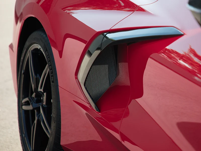 Corvette c8 seiten lufteinlass carbon rot