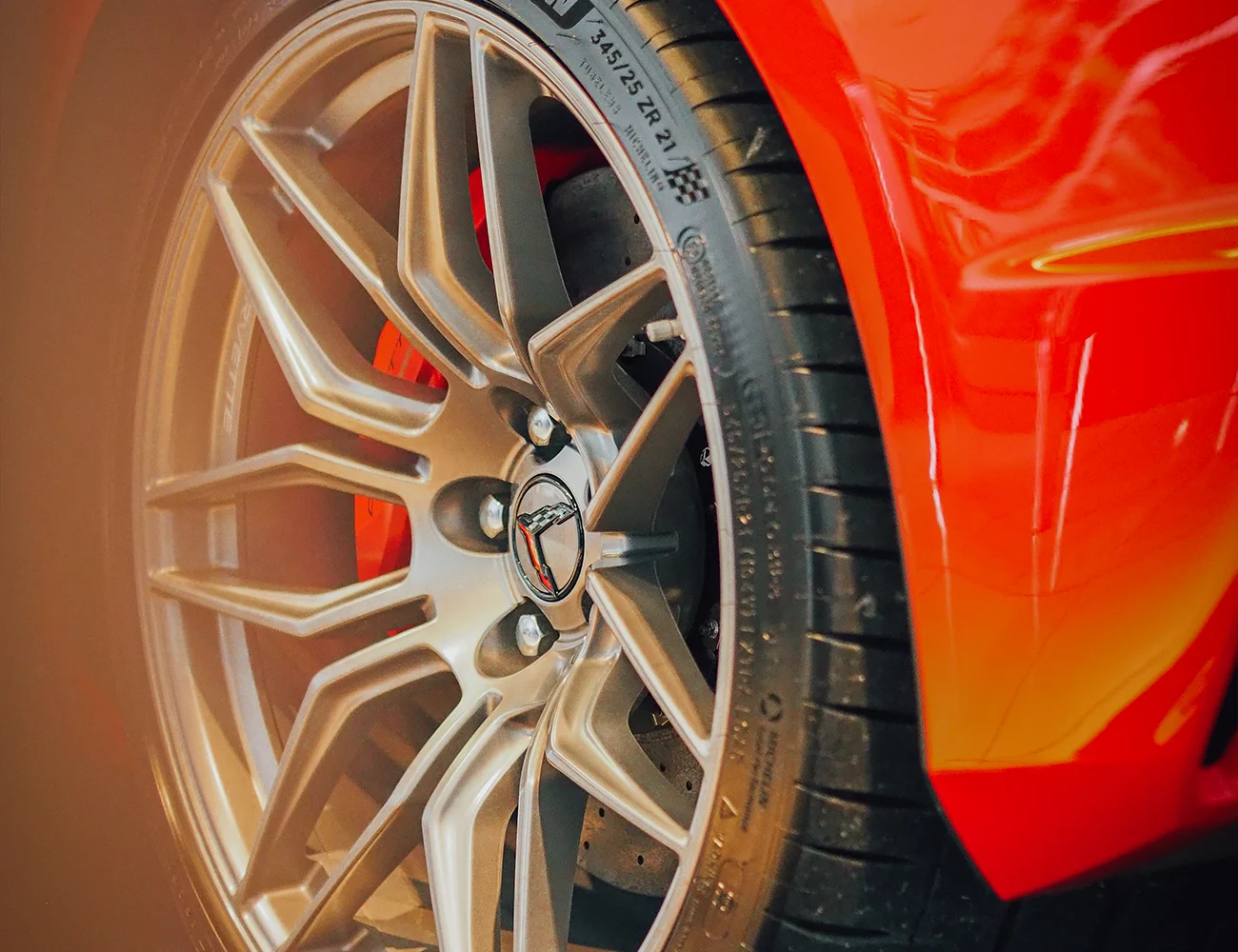 Corvette c8 z06 felge bremse orange